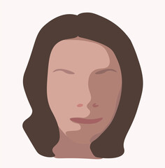 Abstract woman face in soft colors
