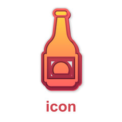 Gold Beer bottle icon isolated on white background. Vector.