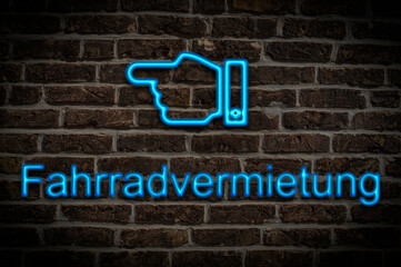 Leuchtreklame Fahrradvermietung