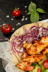 Kebap from chicken breast on skewer