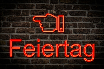 Fototapeta premium Leuchtreklame Feiertag