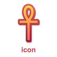 Obraz premium Gold Cross ankh icon isolated on white background. Vector.