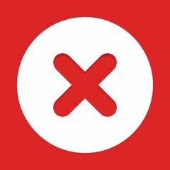 Fototapeta premium Wrong marks, Cross marks, Rejected, Disapproved, No, False, Not Ok, Wrong Choices, Task Completion, Voting. - vector mark symbols in red. Isolated icon.