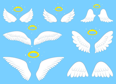 Angel wings vector design illustration isolated on blue background
