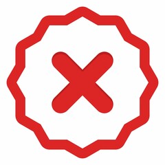 Wrong marks, Cross marks, Rejected, Disapproved, No, False, Not Ok, Wrong Choices, Task Completion, Voting. - vector mark symbols in red. Isolated icon.