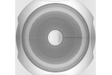 White acoustic speaker close up. Sound speaker ..
