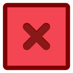 Fototapeta premium Wrong marks, Cross marks, Rejected, Disapproved, No, False, Not Ok, Wrong Choices, Task Completion, Voting. - vector mark symbols in red. Isolated icon.
