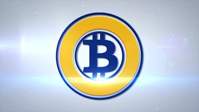 Bitcoin Gold BTG Cryptocurrency Logo Coin 3d Animation Motion Graphics Reveal on White Background with Glowing Light Shining Digital Bitcoin Blockchain Virtual Crypto Currency Altcoin Symbol ProRes 4K