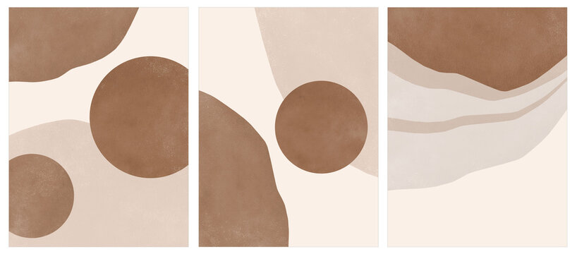 Geometric set of aesthetic shapes. Abstract hand drawn contemporary backgrounds, bohemian art ideas for wall decoration, interior poster.
