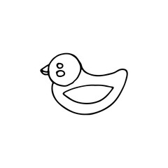 Hand-drawn bird. Doodle image for various designs.