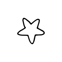 Hand-drawn silhouette of a star. Doodle image for various designs.