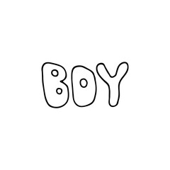 Boy handwritten. Doodle letters. Image for various designs.