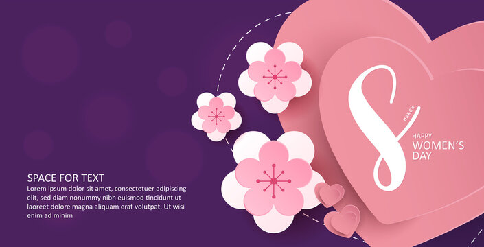 happy international women's day. vector banner design