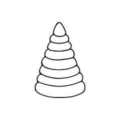 Hand-drawn children's pyramid. Doodle image for various designs.