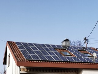 solar panels on roof