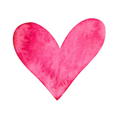 Hand painted heart shape,  watercolor on paper