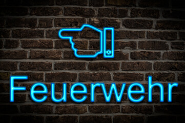 Leuchtreklame Feuerwehr