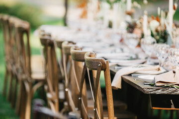 Boho and rustic outdoor wedding in summer, marriage interior blog and catering agency