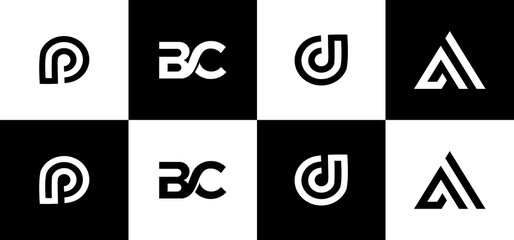 Monogram initials letter logo design