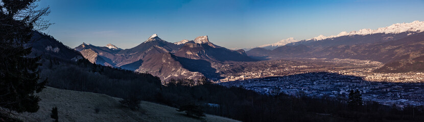 Panorama de la Chartreuse, Mont Blanc et Belledonne, panorama of the Alps