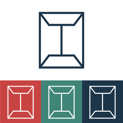 Linear vector icon with box