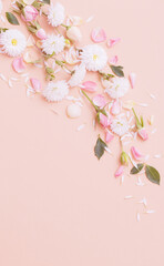 pink and white flowers on paper  background