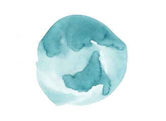 hand drawn blue watercolor paint background. 