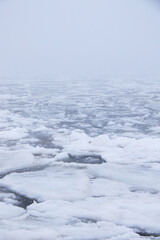 global warming, ice melting and drifting in the sea