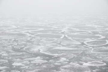 global warming, ice melting and drifting in the sea