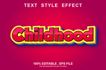 childhood text effect editable