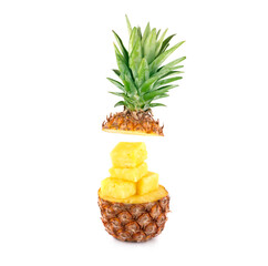 pineapple isolated on white. pineapple slices