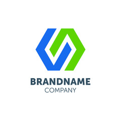 chain logo design with geometry