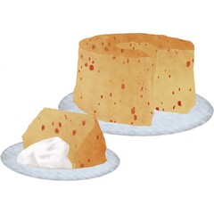 苺シフォンケーキ(手描き)