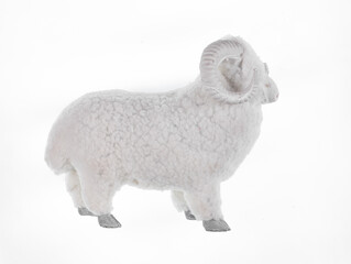 fluffy ram toy isolated on white background