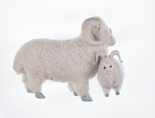 fluffy ram toy isolated on white background