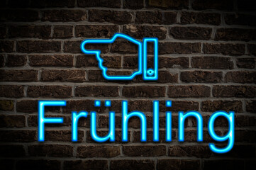 Obraz premium Leuchtreklame Frühling