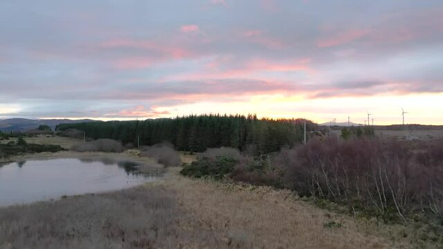 Sunrise over a peatbog by Bonny Glen, Portnoo, in County Donegal - Ireland.