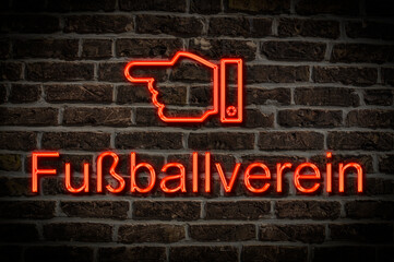 Fototapeta premium Leuchtreklame Fußballverein