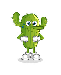 Cactus lie like Pinocchio character. cartoon mascot vector