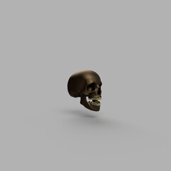 bronze skull with gold teeth
