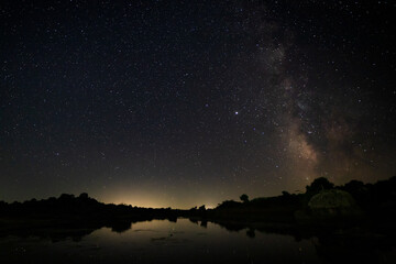 Night photography in Natural Area of Barruecos. Extremadura. Spain.