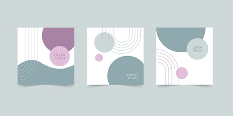 Abstract set of Instagram stories and post-frame templates. Vector cover. Mockup for personal blog or shop. Layout for promotion.