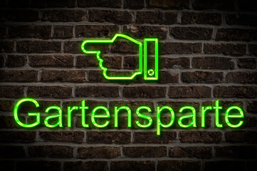 Leuchtreklame Gartensparte