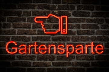 Leuchtreklame Gartensparte