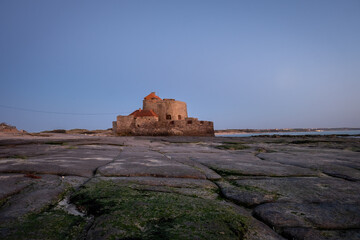 Nice view of Fort Vauban on the beach of Ambleteuse in the north of France