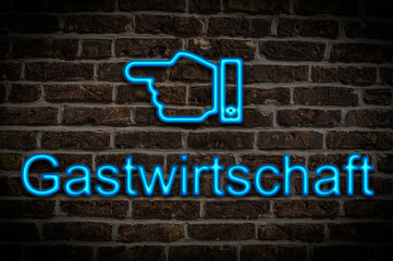 Fototapeta premium Leuchtreklame Gastwirtschaft