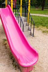 Children's playground pink  slide