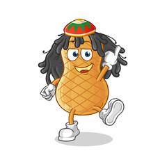 peanut reggae boy cartoon. cartoon mascot vector