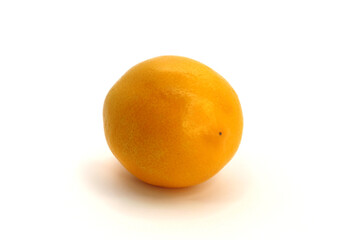 Yellow ripe lemon isolated on white background