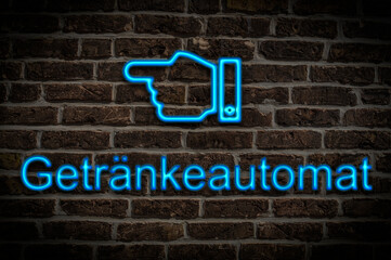 Fototapeta premium Leuchtreklame Getränkeautomat